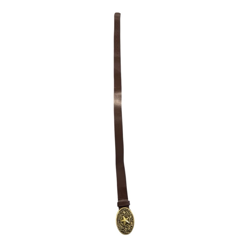 Vintage Style Brown Belt with Star Buckle – Unisex - Picture 4 of 5
